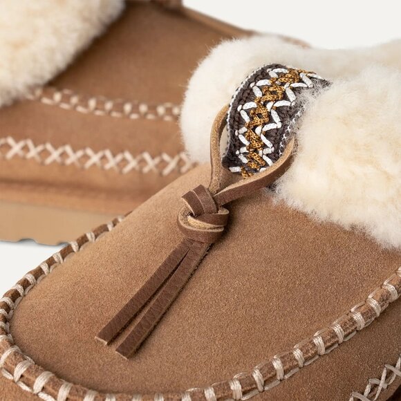 UGG Womens Tasman Alpine Chestnut Slippers Size 10 Suede & Sheepskin Lined With - Picture 1 of 7